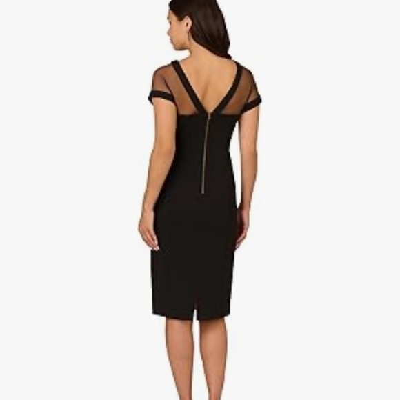 Adrianna Pappell women’s Illusion crepe Sheath Dress NWT size 16 black - Picture 2 of 14